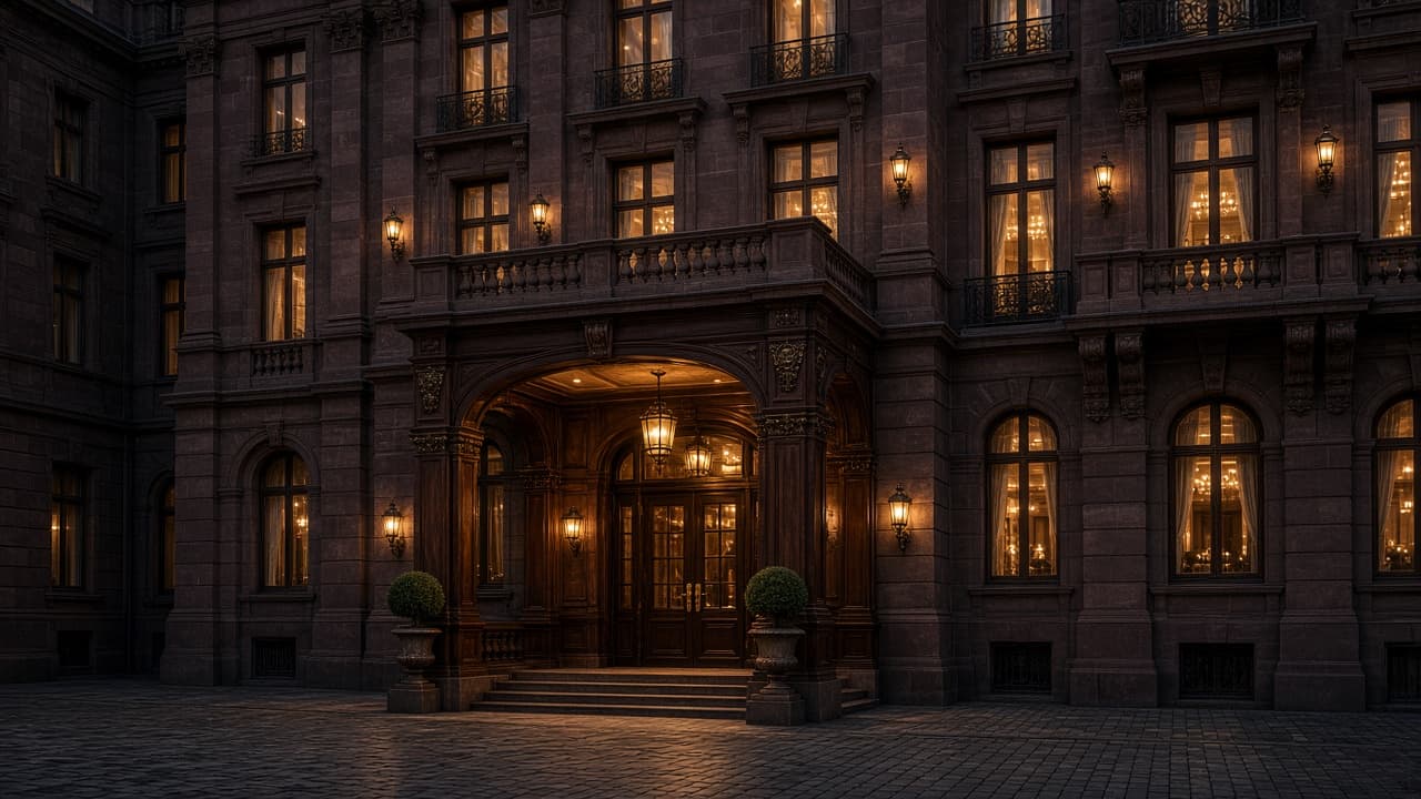 Ellsworth Courtyard night exterior